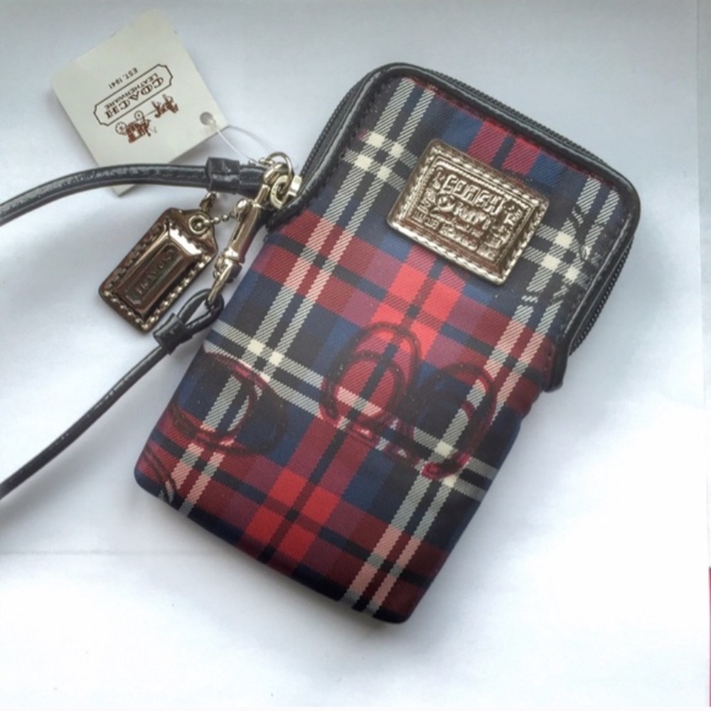 Coach Plaid Wristlet  (NWOT)